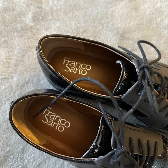 Franco Sarto Sendra Shiny Black Creepers Oxford Shoes Women's size 9 - Picture 7 of 7